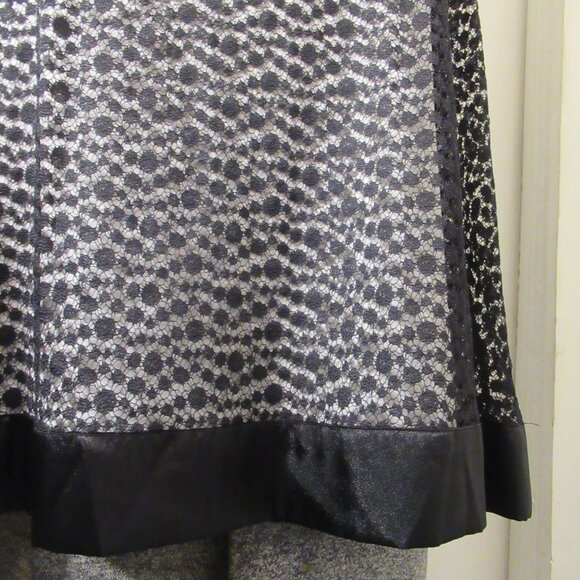 Nicole Miller Black & White Lace Dot Size Small Halter Neck Top Satin Bow Tie - Picture 3 of 14